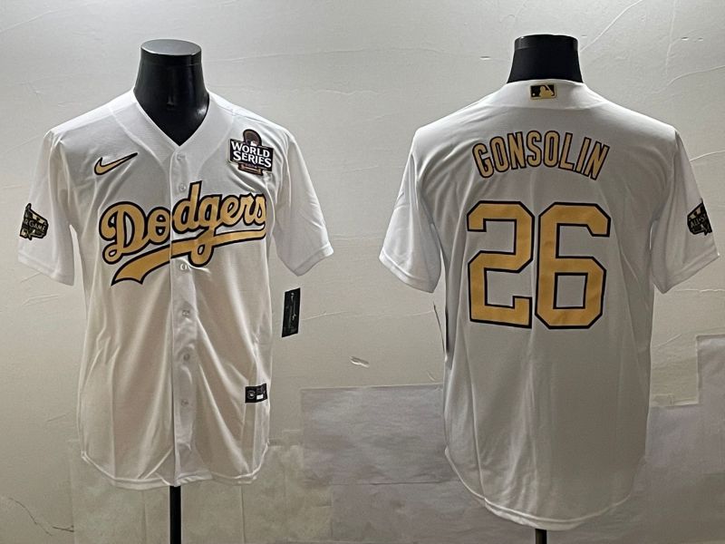 Men Los Angeles Dodgers 26 Gonsolin White All star Game 2025 Nike MLB Jersey style 9